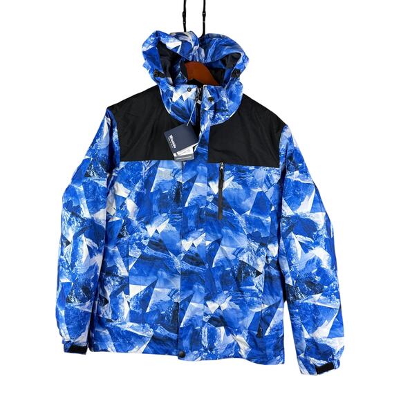 Wantdo 3 in 1‎ Ski Waterproof Windproof Snowboarding Jacket Coat Blue Mens Small